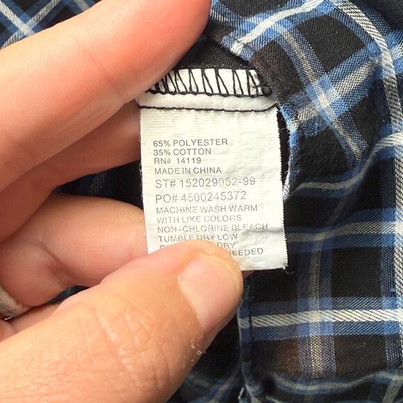 Ely Cattleman Men's Pearl Snap Long Sleeve Plaid Print Shirt Size X-Large - Picture 5 of 6